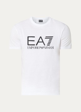 Armani Heren T-shirt met logoprint in de kleur Wit