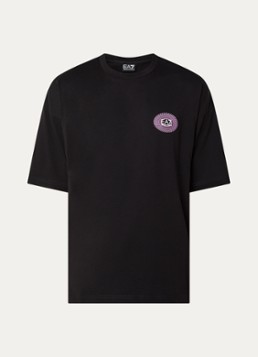 Armani Heren T-shirt met front- en backprint in de kleur Zwart