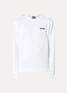 Armani Heren Sweater met logo in de kleur Wit