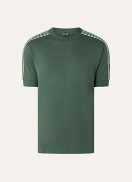 Armani Heren T-shirt met logoborduring in de kleur Donkergroen