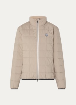 Armani Heren Gewatteerd jack met logo en donsvulling in de kleur Donkerbeige