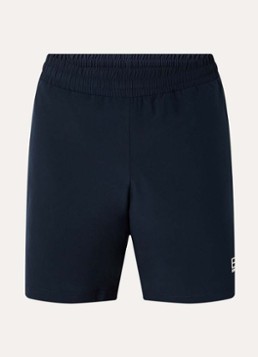 Armani Heren Loose fit korte broek met logoprint en steekzakken in de kleur Donkerblauw