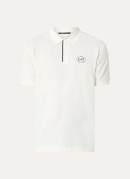 Armani Heren Regular fit polo met logoprint in de kleur Gebroken wit