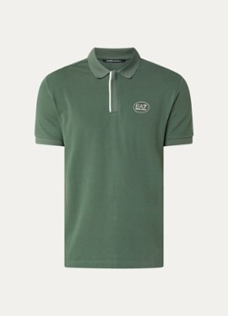 Armani Heren Regular fit polo met logoprint in de kleur Donkergroen