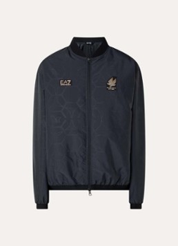 Armani Heren Bomberjack met logo in de kleur Zwart
