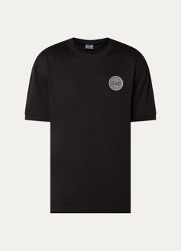 Armani Heren T-shirt met logo in de kleur Zwart