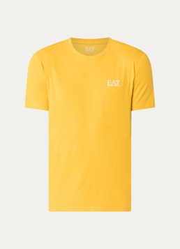Armani Heren T-shirt met logo in de kleur Geel