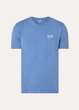 Armani Heren T-shirt met logo in de kleur Blauw
