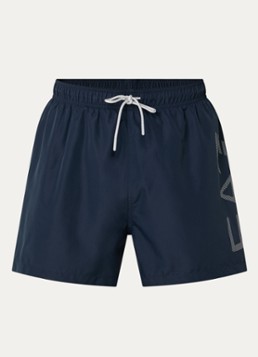 Armani Heren Zwemshorts met logoprint in de kleur Donkerblauw