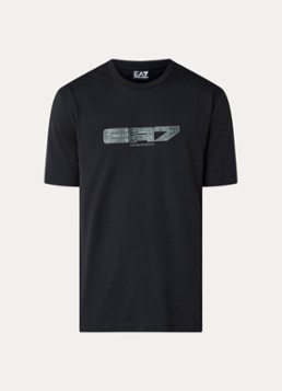 Armani Heren T-shirt met logo in de kleur Zwart
