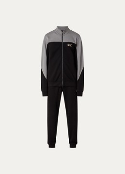 Armani Heren Trainingspak in katoenblend met logo in de kleur Zwart