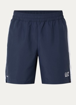 Armani Heren Loose fit korte broek met logo en steekzakken in de kleur Donkerblauw