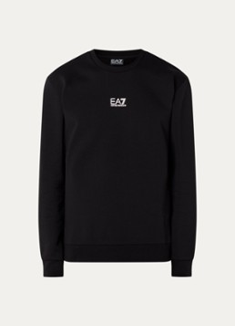 Armani Heren Sweater met logo in de kleur Zwart