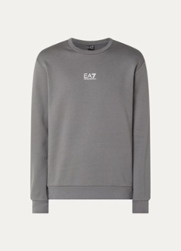 Armani Heren Sweater met logo in de kleur Grijs