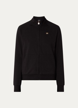 Armani Dames Sweatvest met opstaande kraag en logo in de kleur Zwart