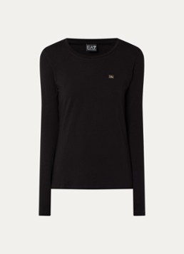Armani Dames Longsleeve met logo in de kleur Zwart