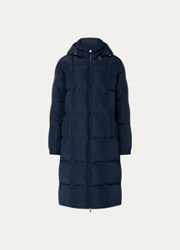 Armani Dames Caban gewatteerde jas met capuchon in de kleur Donkerblauw