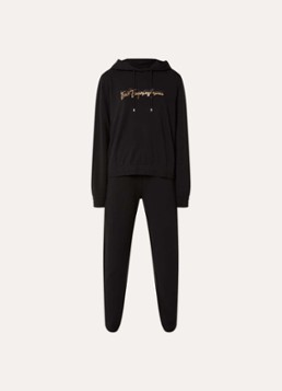 Armani Dames Trainingspak met logo en strass in de kleur Zwart