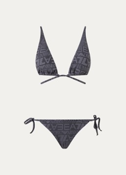 Armani Dames Bikiniset met logoprint in de kleur Antraciet