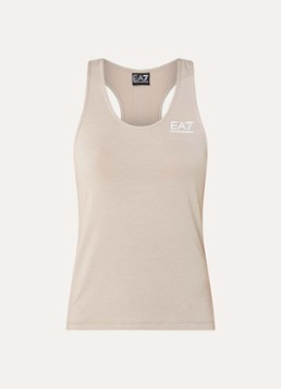 Armani Dames Tanktop met logo in de kleur Khaki