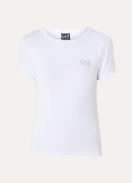 Armani Dames T-shirt met logo in de kleur Wit