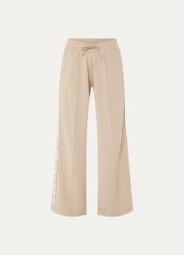 Armani Dames High waist loose fit joggingsbroek met logo in de kleur Khaki