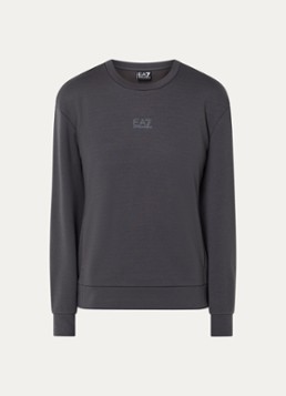 Armani Dames Sweater met logo in de kleur Antraciet