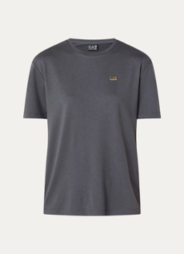 Armani Dames T-shirt met logo in de kleur Antraciet