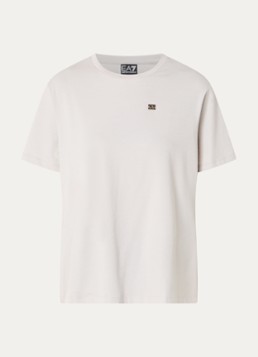 Armani Dames T-shirt met logo in de kleur Beige