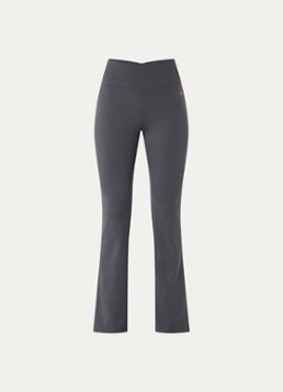 Armani Dames High waist flared fit trainingslegging met logo in de kleur Donkergrijs