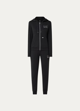 Armani Dames Trainingspak met logo en steekzakken in de kleur Zwart