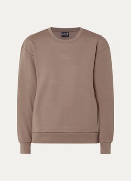 Armani Dames Sweater met logo in de kleur Lichtbruin