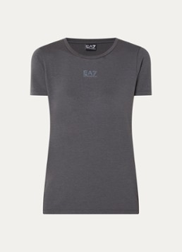 Armani Dames T-shirt met logo in de kleur Antraciet