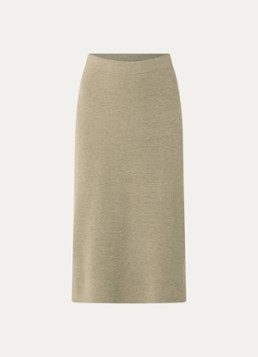 Expresso Dames Midi rok in wolblend in de kleur Khaki