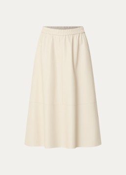 Expresso Dames Midi rok van imitatieleer in de kleur Beige