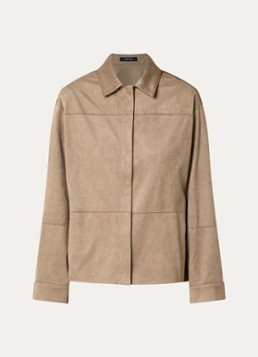 OPUS Dames Filara overshirt van imitatiesuède in de kleur Lichtbruin, maat: 40