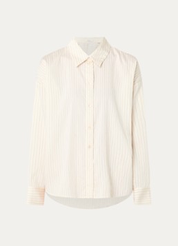 OPUS Dames Flui blouse met streepprint in de kleur Gebroken wit, maat: 38
