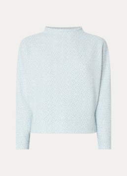 OPUS Dames Genuri sweater met print in de kleur Turquoise, maat: 40
