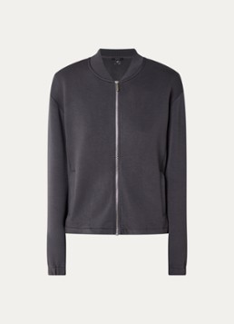 OPUS Dames Glacki sweatvest met opstaande kraag in de kleur Antraciet, maat: 38