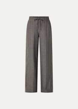 OPUS Dames Melane high waist loose fit pantalon met trekkoord in de kleur Grijs, maat: 42