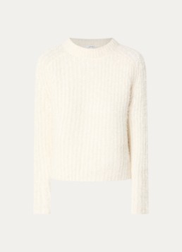 OPUS Dames Pontes grofgebreide trui in alpaca wolblend in de kleur Gebroken wit, maat: 36