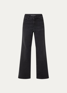 OPUS Dames Melly high waist loose fit jeans met donkere wassing in de kleur Zwart, maat: W36/L32