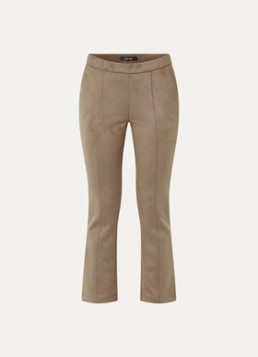 OPUS Dames Elvina high waist slim fit van suèdine in de kleur Lichtbruin, maat: 42