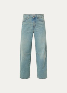 OPUS Dames Melly mid waist tapered jeans met steekzakken in de kleur Indigo, maat: 42/L30
