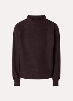OPUS Dames Grapina sweater met opstaande kraag in de kleur Donkerbruin, maat: 38