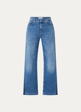 OPUS Dames Mari Meadow high waist wide leg jeans met medium wassing in de kleur Indigo, maat: 40/L30