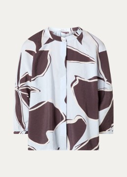 OPUS Dames Faloom blouse met print in de kleur Blauw, maat: 40