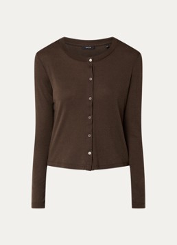 OPUS Dames Fijngebreid vest met ronde hals in de kleur Bruin, maat: 44