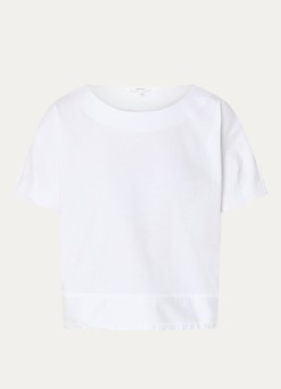 OPUS Dames Sarzi T-shirt met strikdetail in de kleur Wit, maat: M