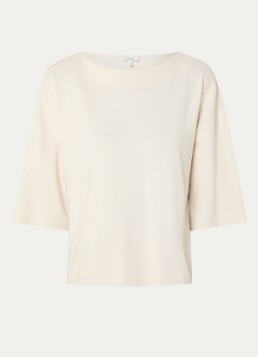 OPUS Dames Syros top met ronde hals in de kleur Beige, maat: 42